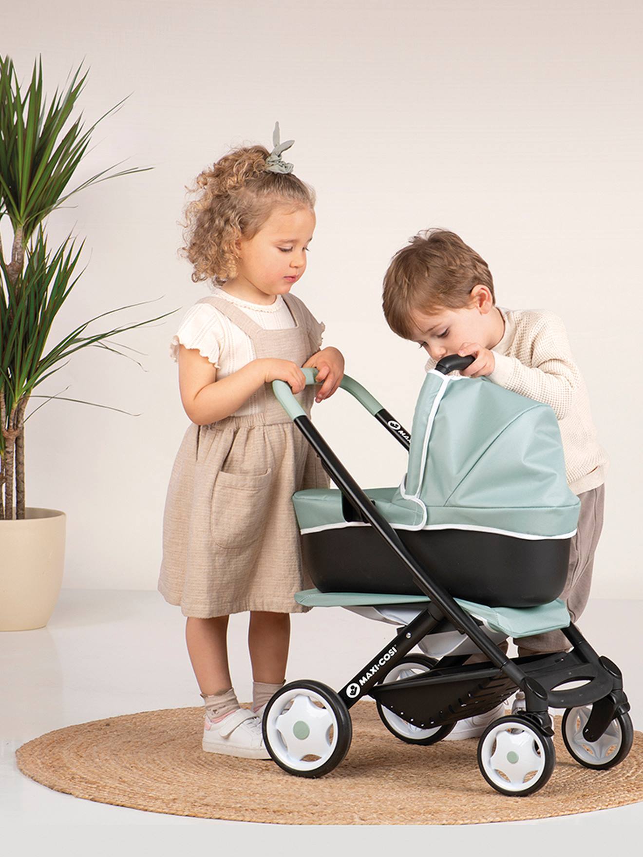 Smoby Puppenkinderwagen, 3-in-1-Kombi-Kinderwagen Maxi Cosi SMOBY - rosa