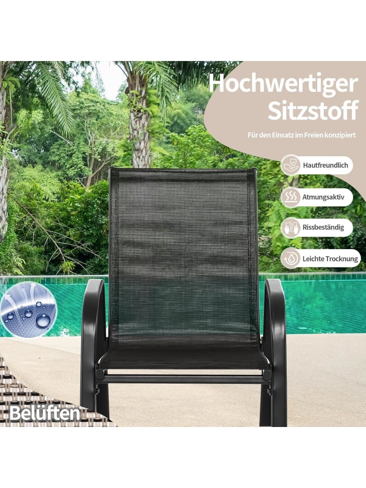 COSTWAY 2er Set Schaukelstühle in Schwarz günstig kaufen onesize