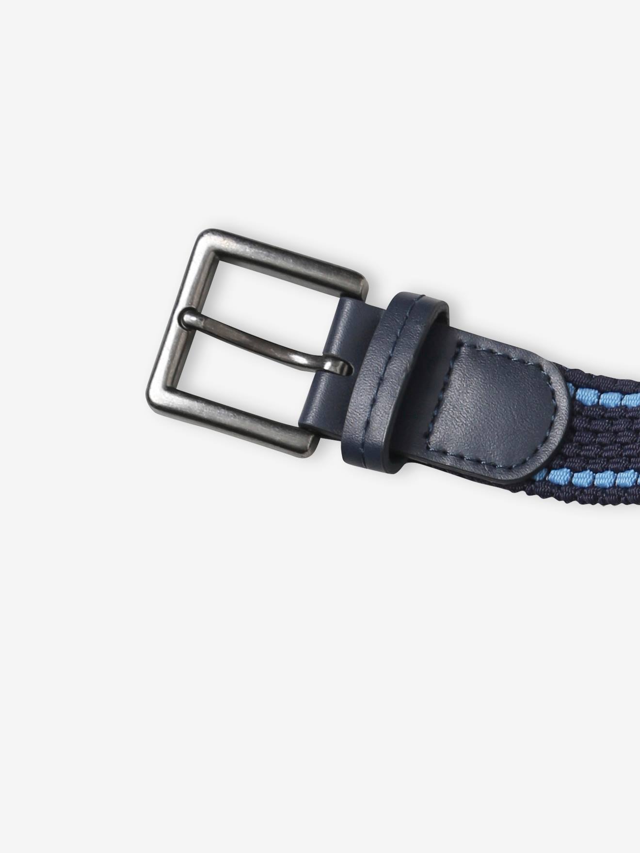 Ceinture bicolore tressée garçon marine