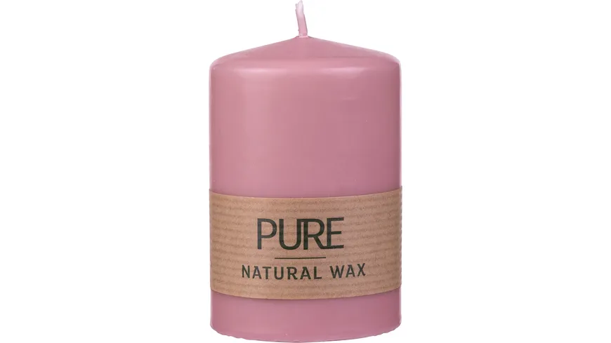 Stumpenkerze Natural Wax PURE 9/6cm antikrosa