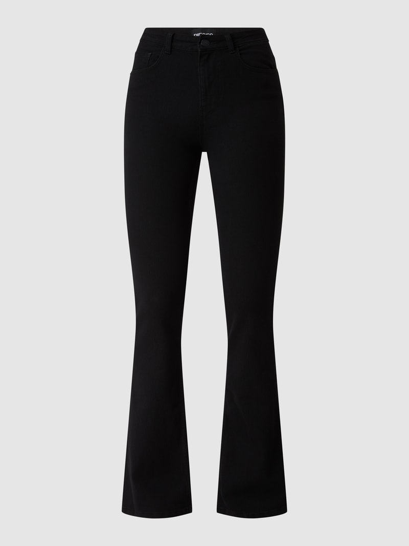 Flared Jeans mit Stretch-Anteil Modell 'Peggy' in schwarz