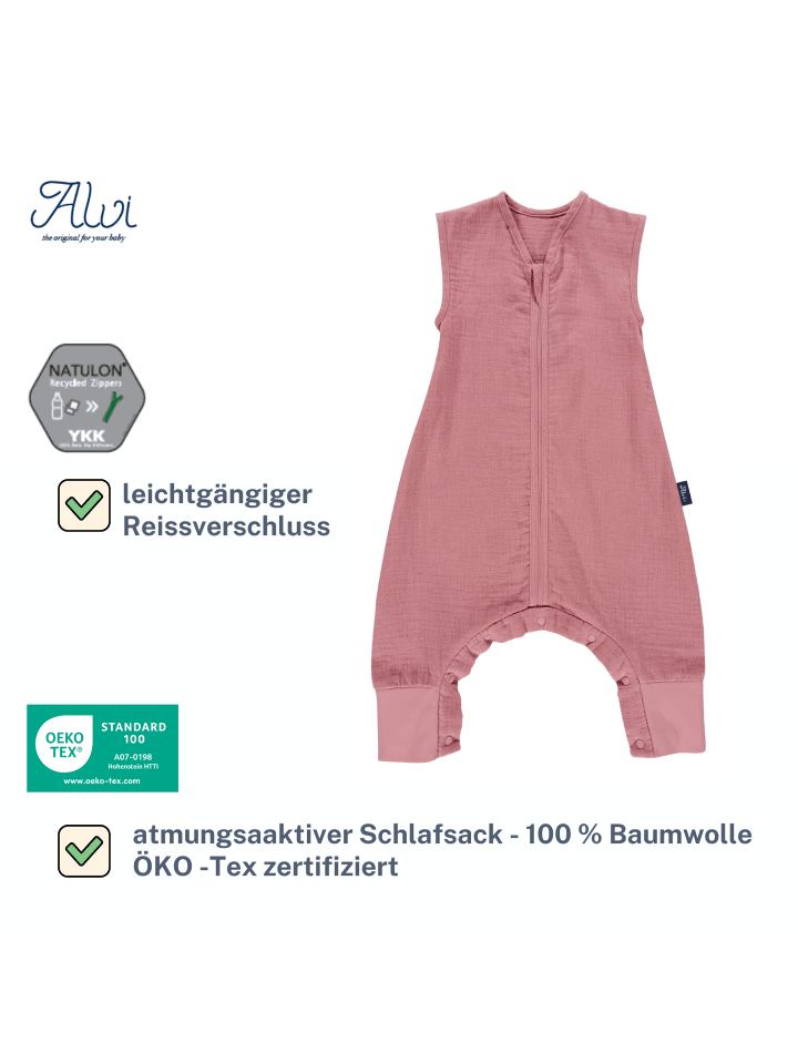 Kinderhaus Blaubär Mull Sleep-Overall Schlafsack light TOP in Fox Glove günstig kaufen