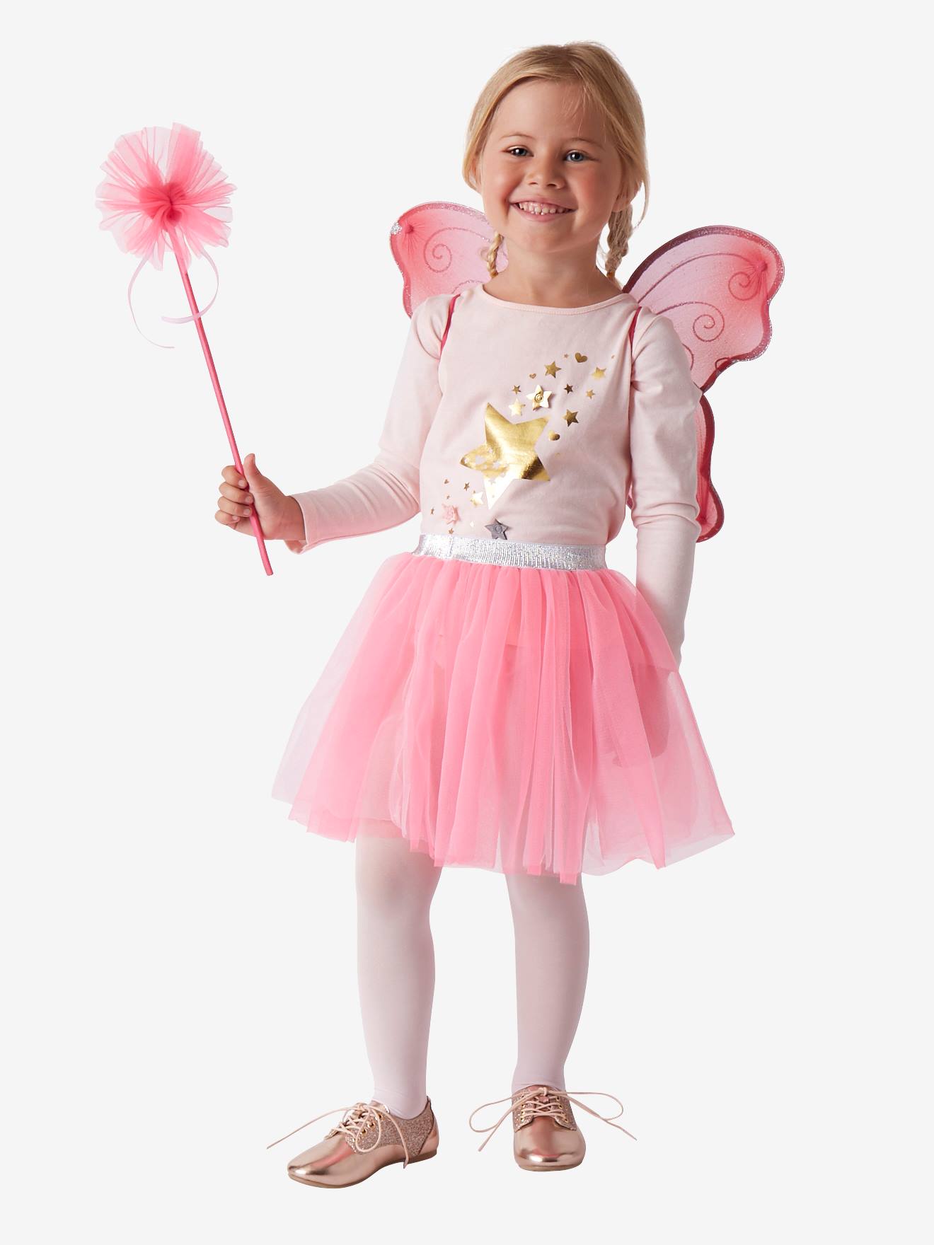 Vertbaudet Kinder Feenkostüm mit Zauberstab - rosa
