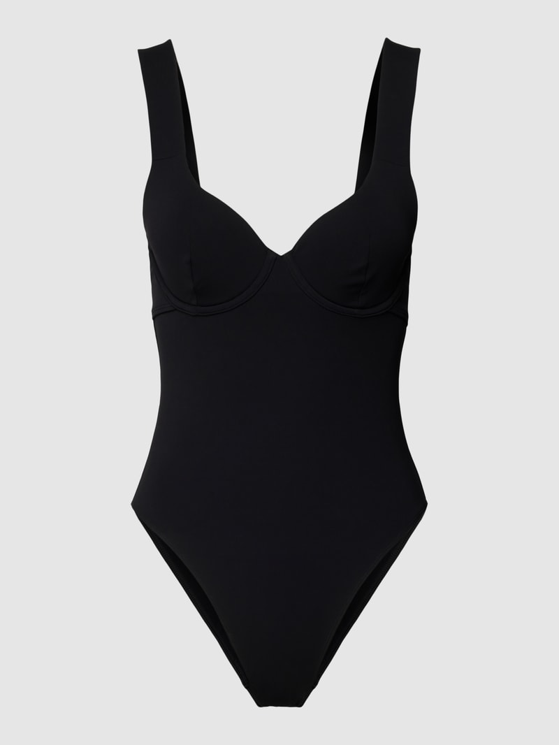 Badeanzug mit Allover-Muster in schwarz
