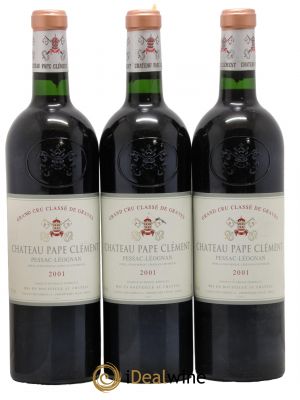 Château Pape Clément Cru Classé de Graves  2001 - Lot de 3 Bouteilles