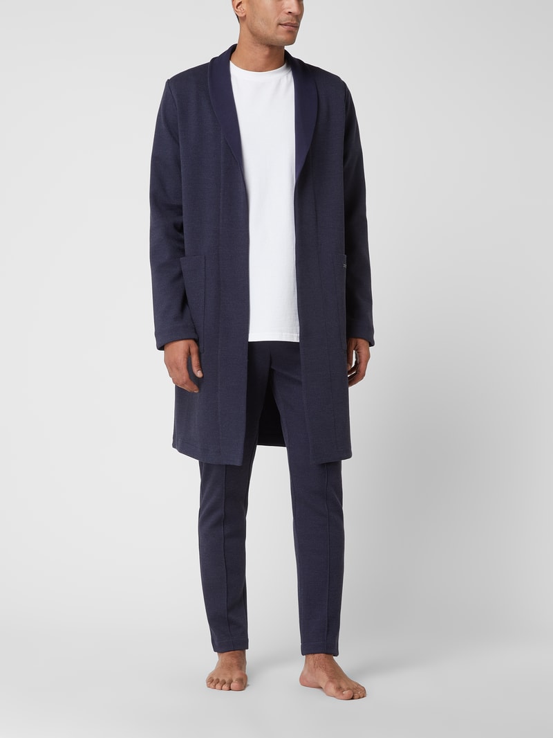 Bademantel aus Jacquard in dunkelblau