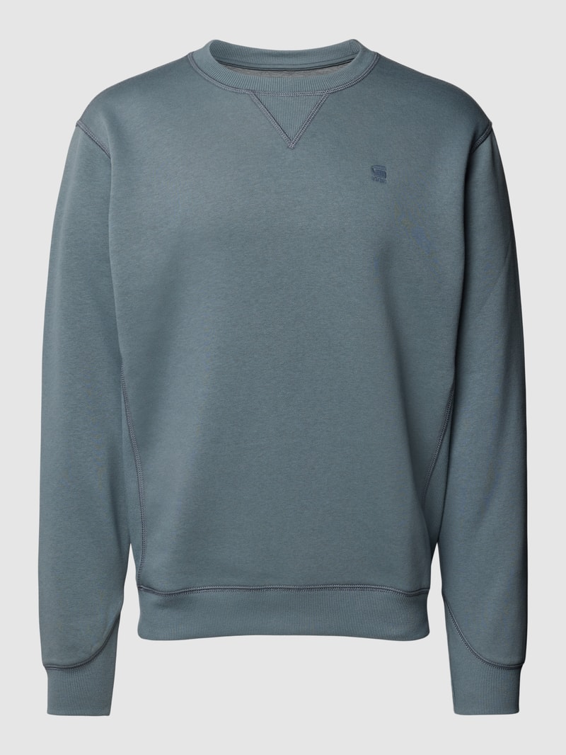 Sweatshirt mit Logo-Stitching Modell 'Premium' in helltürkis