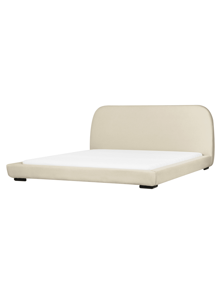 Beliani Doppelbett ROISEL in Beige/Schwarz - (W) 201 x (H) 101 x (L) 226 cm günstig kaufen onesize