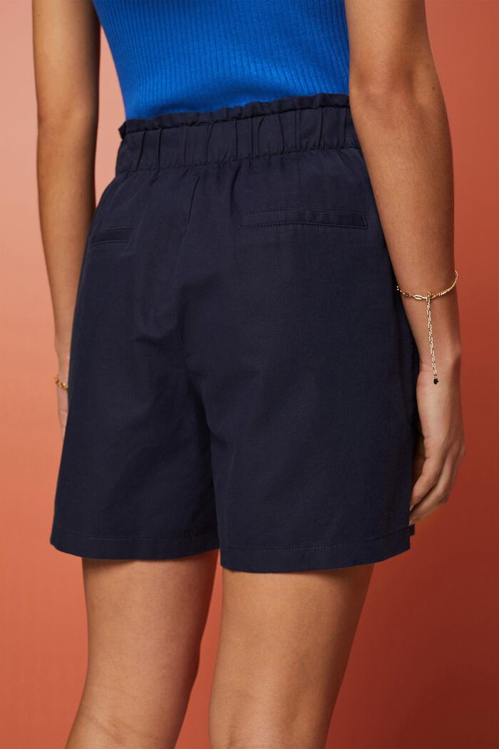 Shorts mit Bindegürtel, Baumwoll-Leinenmix