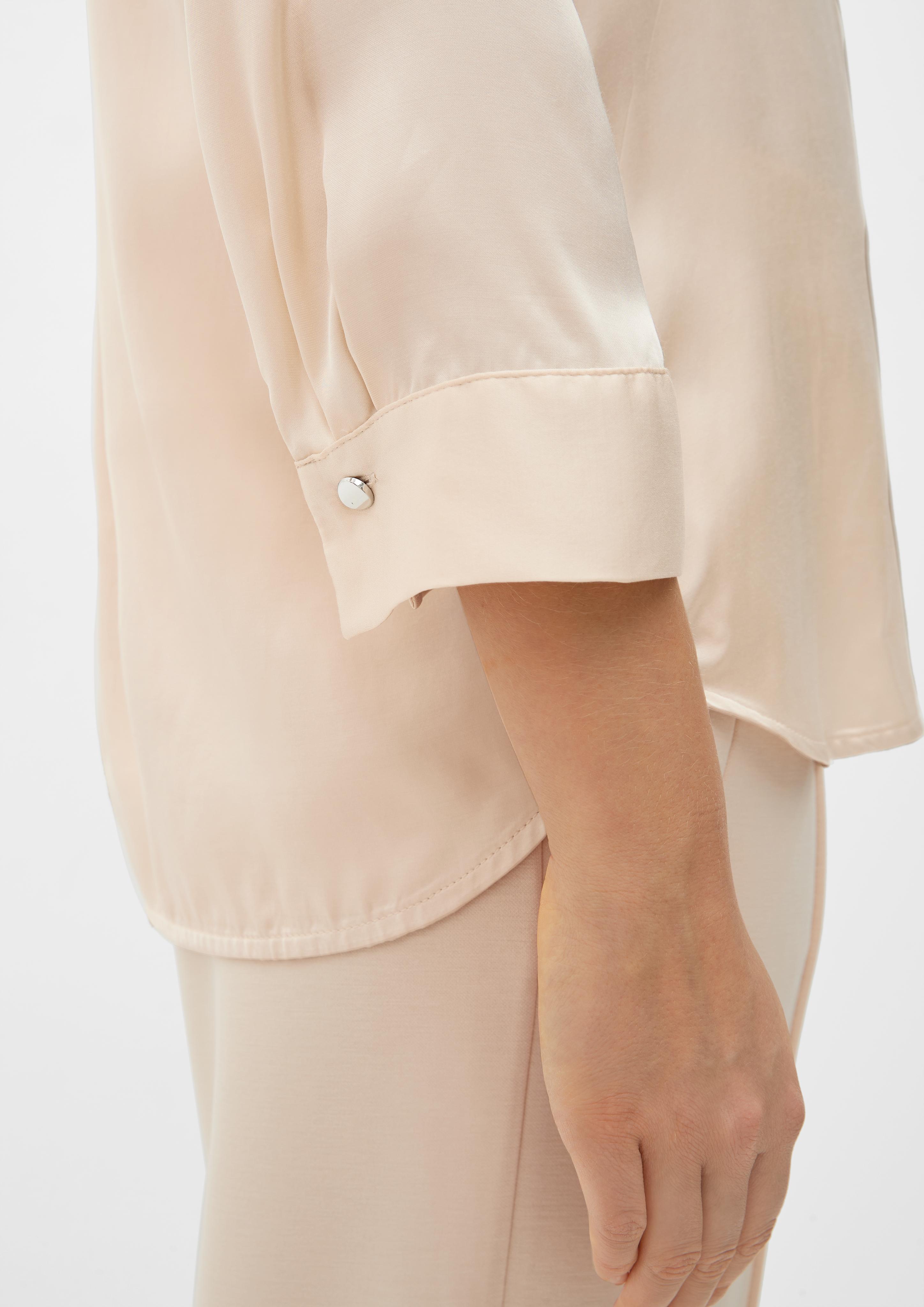 Viskosebluse mit Polokragen  2129232-1027