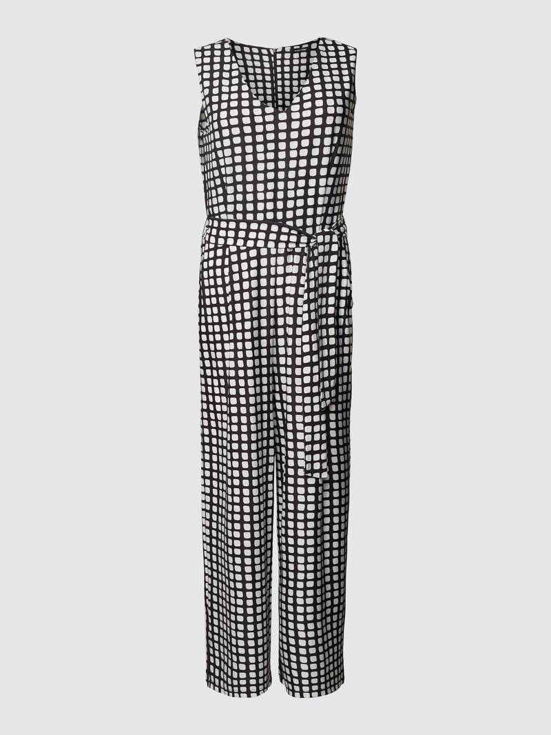 Jumpsuit mit Allover-Muster in schwarz