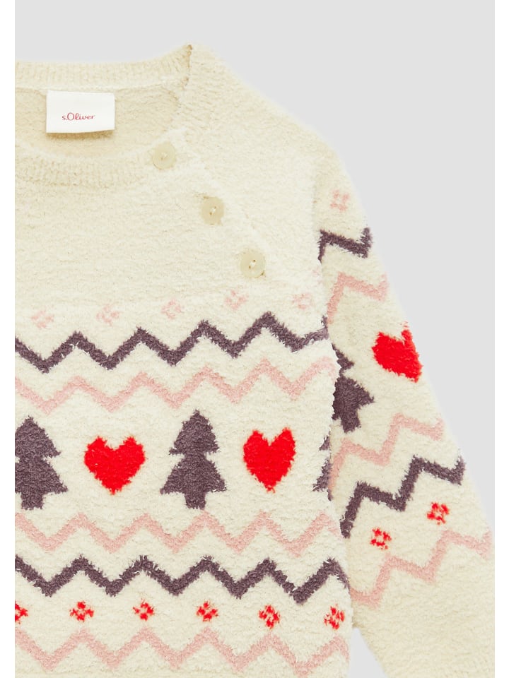s.Oliver Strickpullover langarm in Creme günstig kaufen