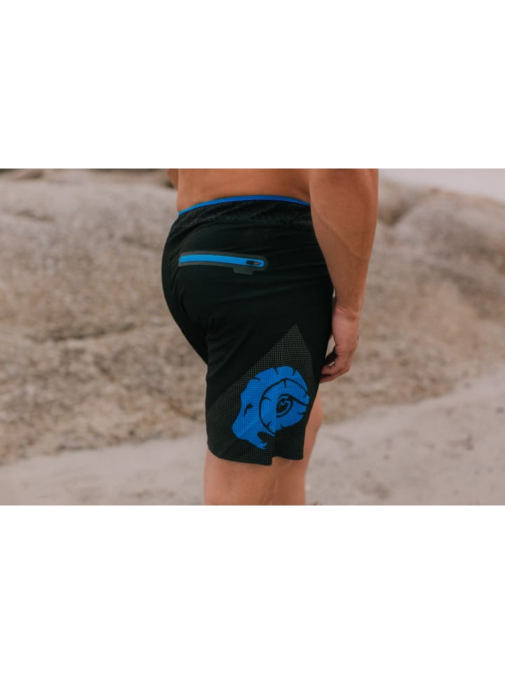 GUGGEN MOUNTAIN Badehose Kariert in Blau günstig kaufen