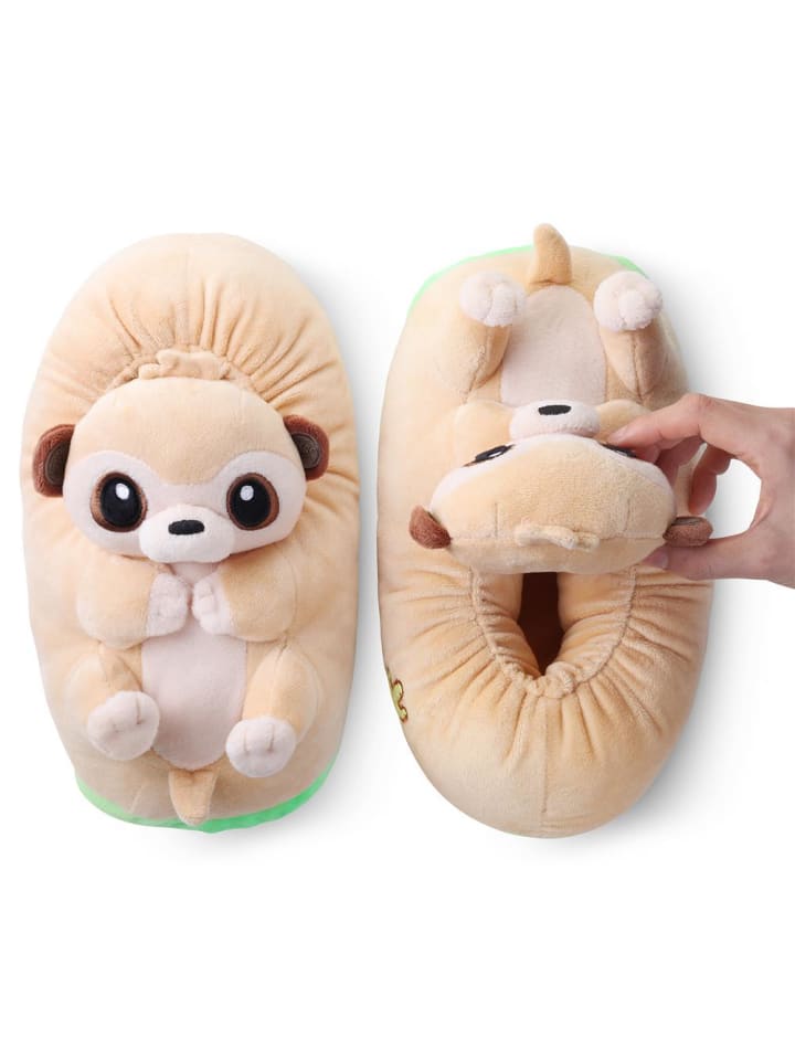 Corimori Plüsch Hausschuhe in Beige günstig kaufen 34-44