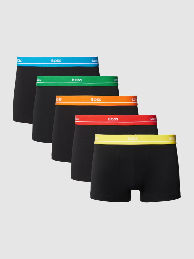Trunks mit elastischem Logo-Bund im 5er-Pack in schwarz