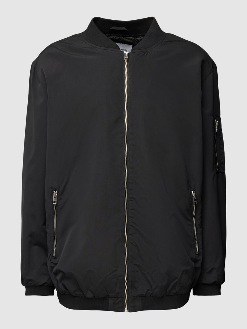 PLUS SIZE Bomberjacke mit Stehkragen Modell 'ERUSH' in schwarz