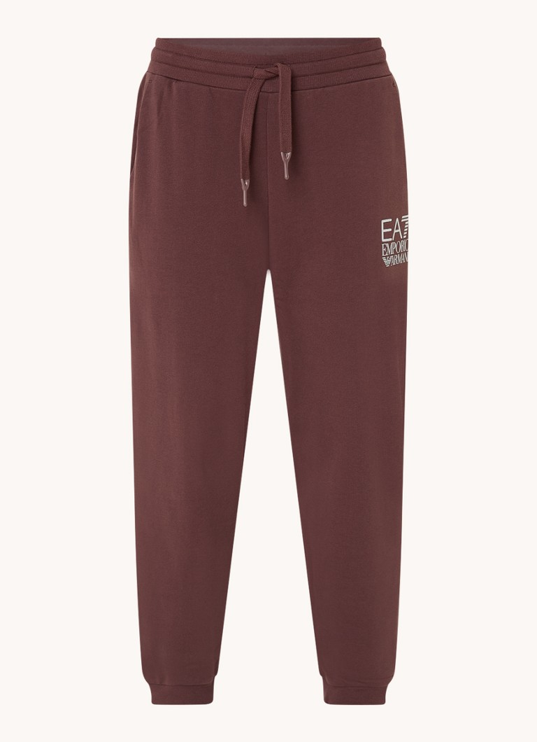 Pantaloni sportivi affusolati a vita alta di Emporio Armani con logo