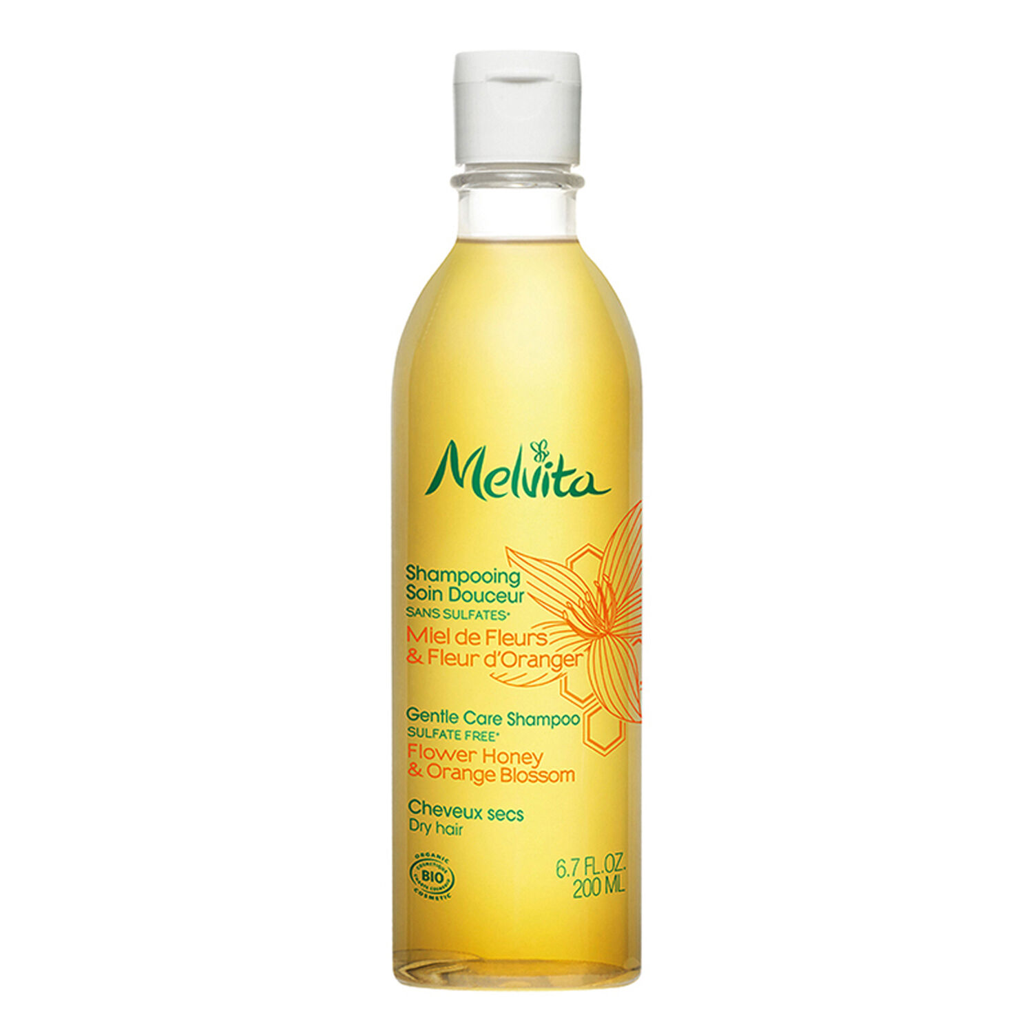 Melvita Shampooing Soin Douceur Miel de Fleurs & Fleur d'Oranger