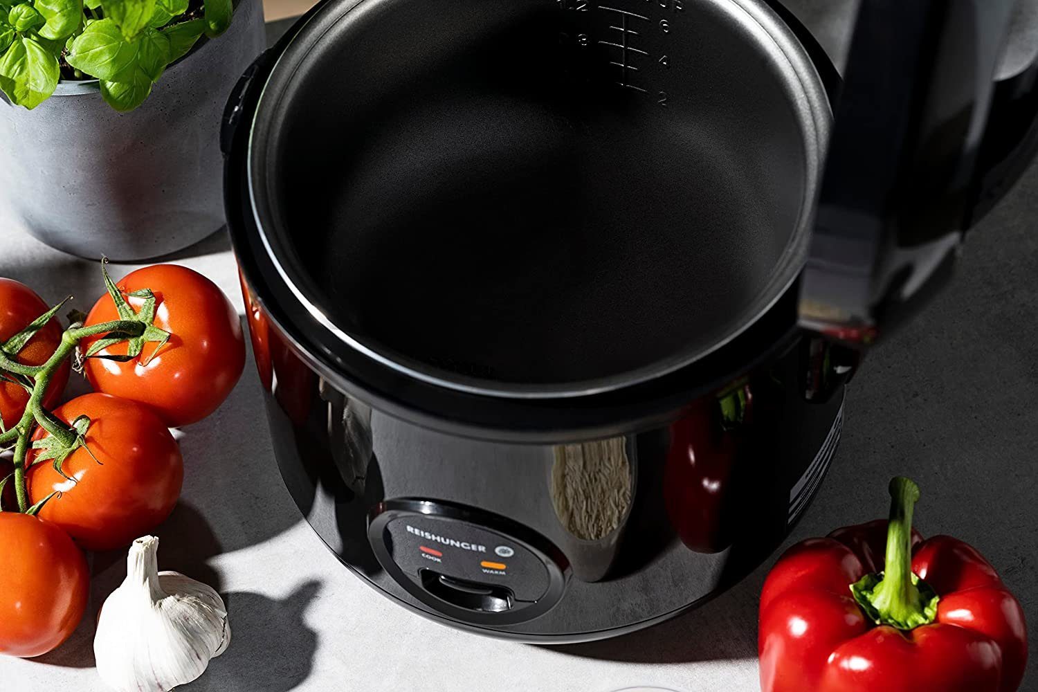 Reishunger Reiskocher - Reiskocher, 500 W, Mit Dampfgarfunktion & Warmhaltefunktion