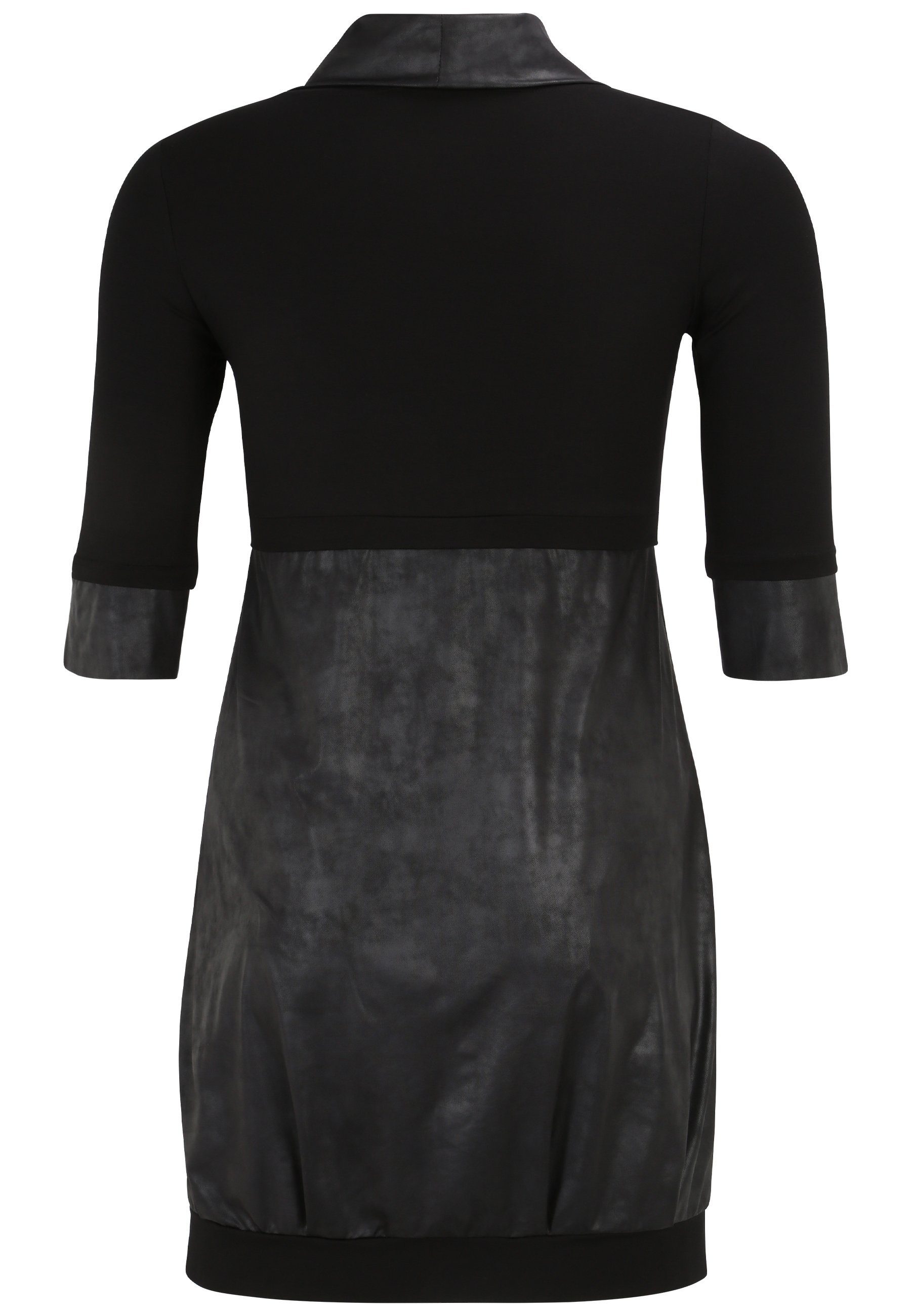 Doris Streich Tunika Longshirt mit Lederimitat mit modernem Design