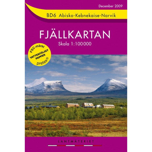 Fjällkartan BD6 Abisko - Kebnekaise - Narvik Bergwanderkarte - Wanderkarte