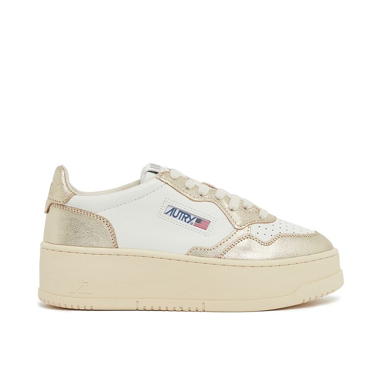 Autry Wmns Medalist Platform Leat/Leat wht/platinum