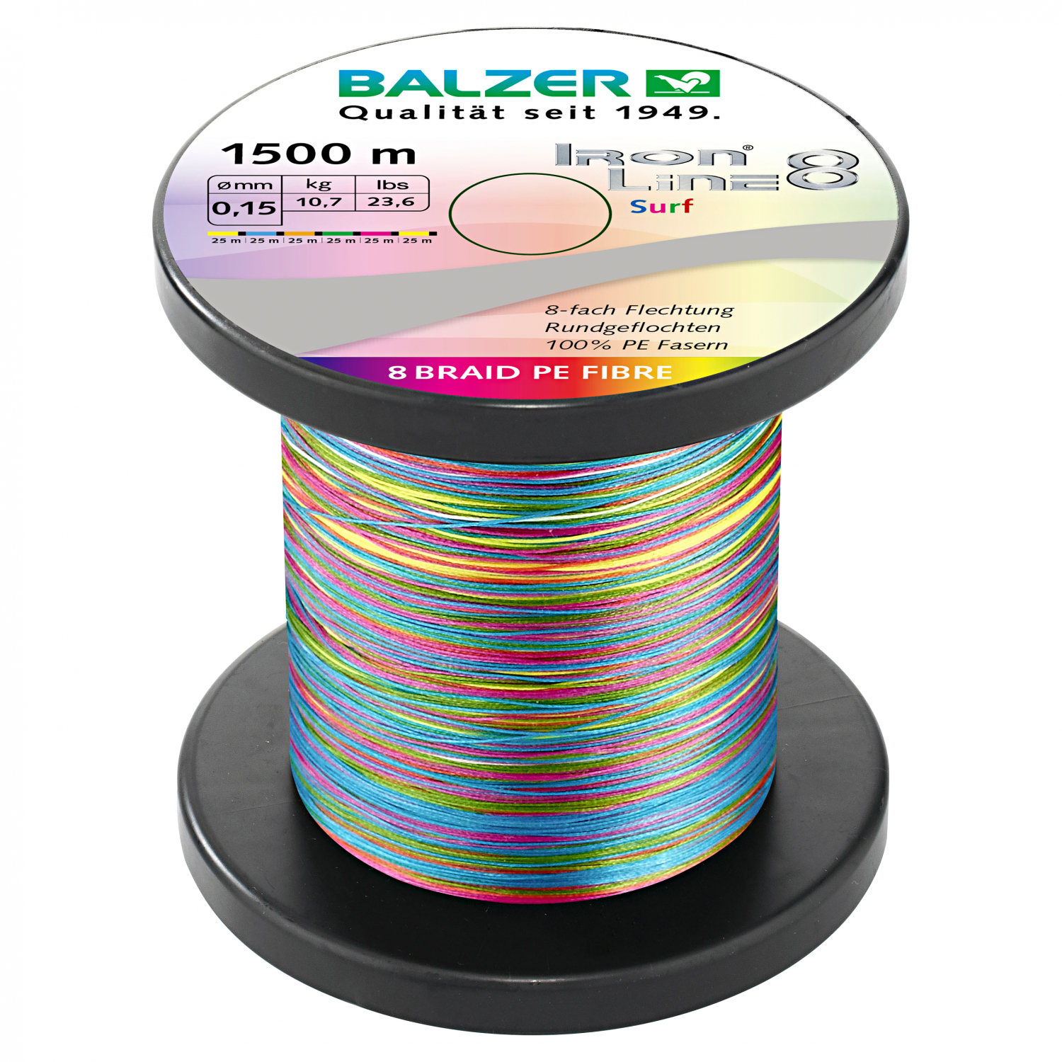 Balzer Angelschnur Iron Line Surf (multicolor, 1.500 m)