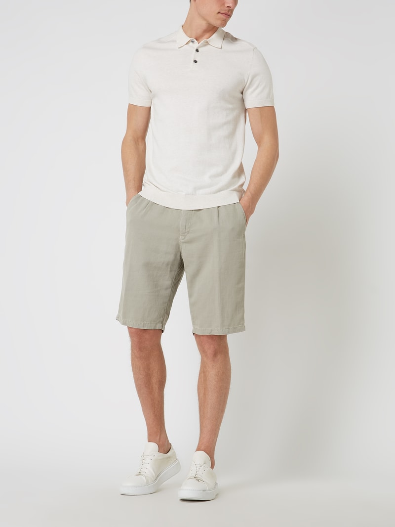 Shorts mit Leinen-Anteil in camel