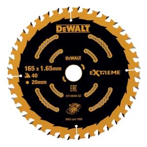 DeWalt Zubehör DT10640-QZ Kreissägeblatt 165 x 20 mm 40T ATB 5°