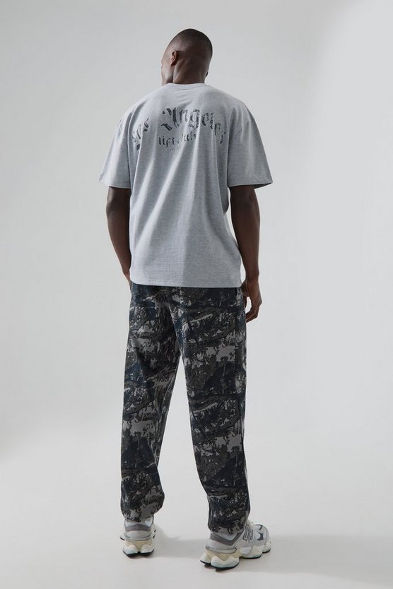 Man Active Oversize T-Shirt mit La Lift Club Print