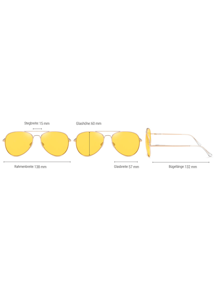 styleBREAKER Piloten Sonnenbrille in Gold / Gelb günstig kaufen onesize
