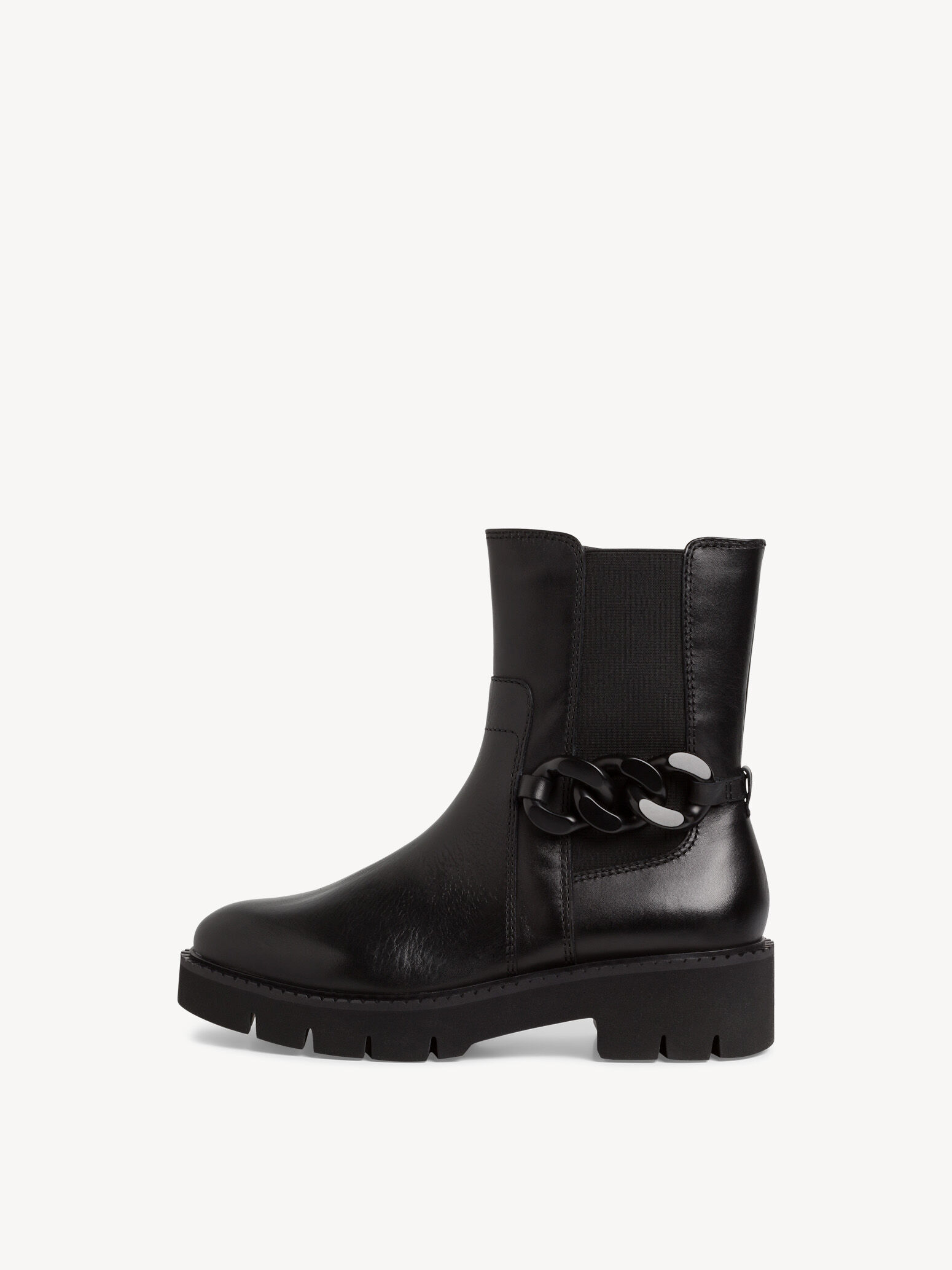 Bottine Chelsea en cuir - noir