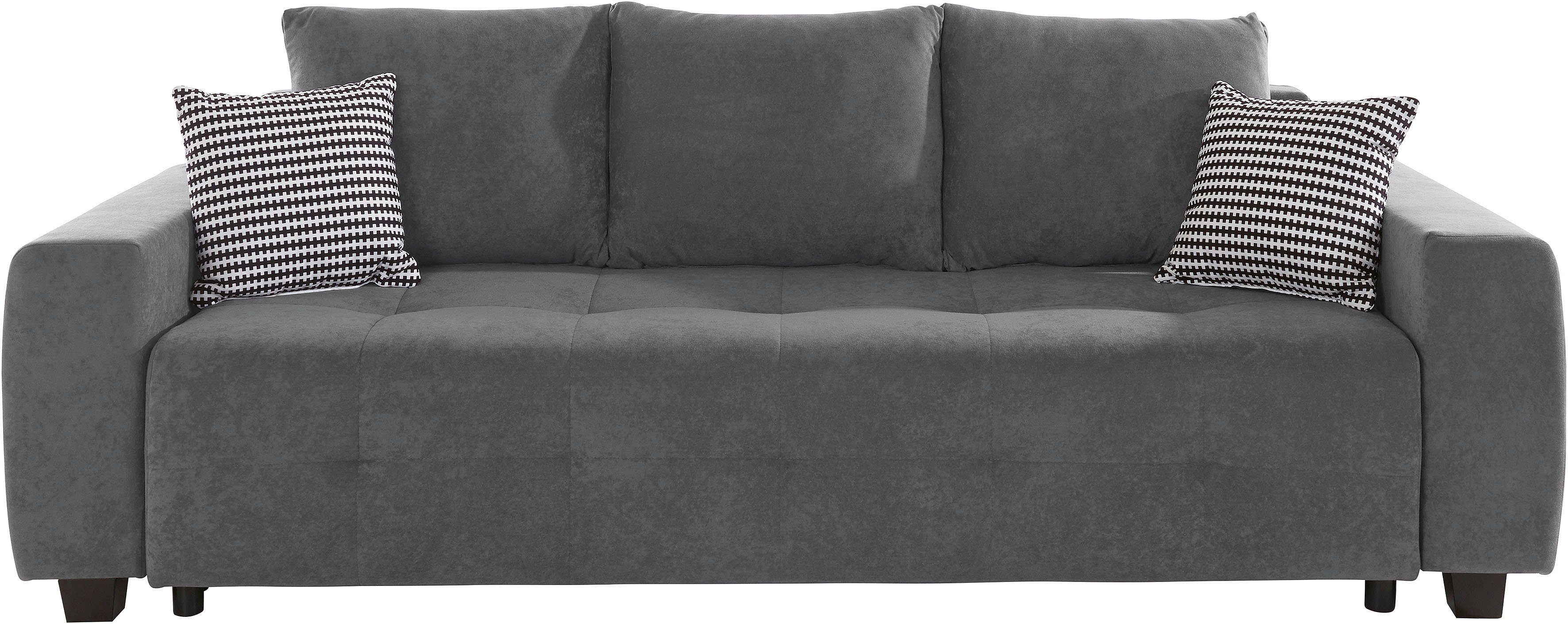 COLLECTION AB Schlafsofa Bella, mit Bettfunktion und Bettkasten, inkl. loser Rücken- und Zierkissen