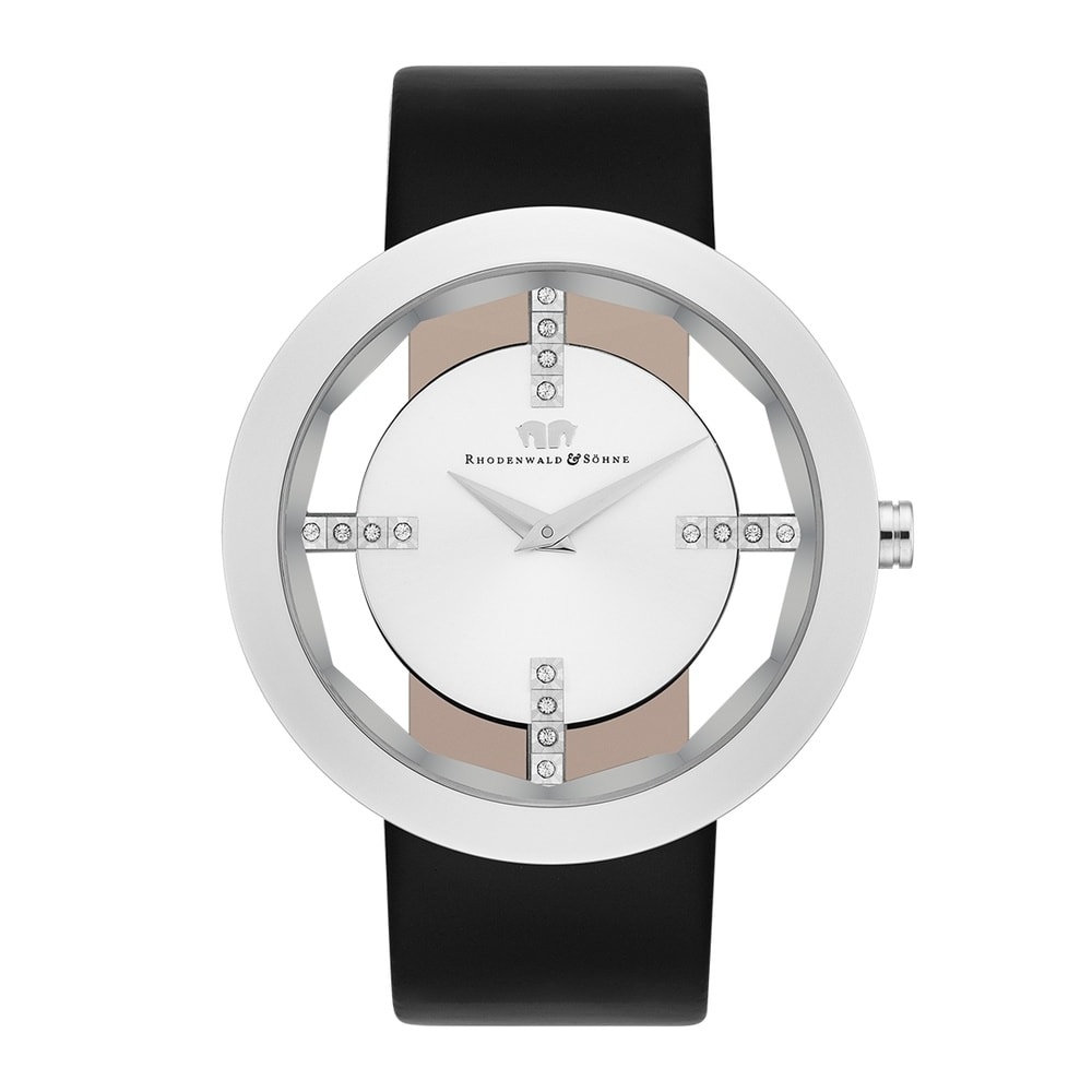 Rhodenwald & Söhne Montre à quartz Lucrezia en Cuir véritable en Noir Montre