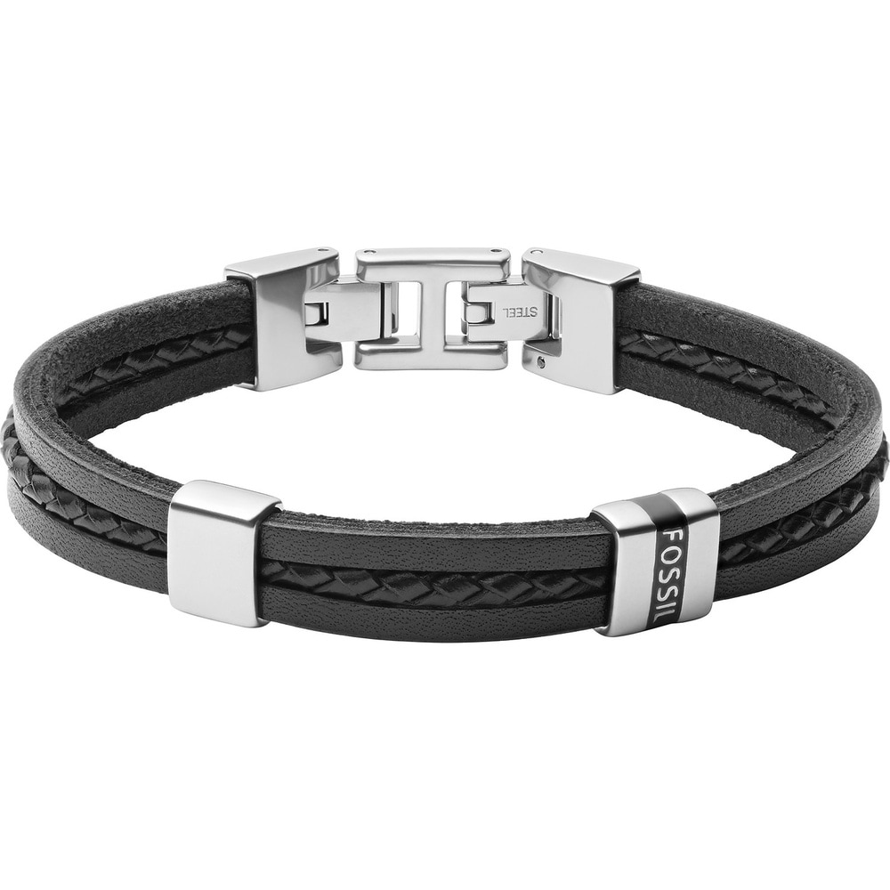 Fossil Bracelet Cuir, Acier inoxydable Bracelet