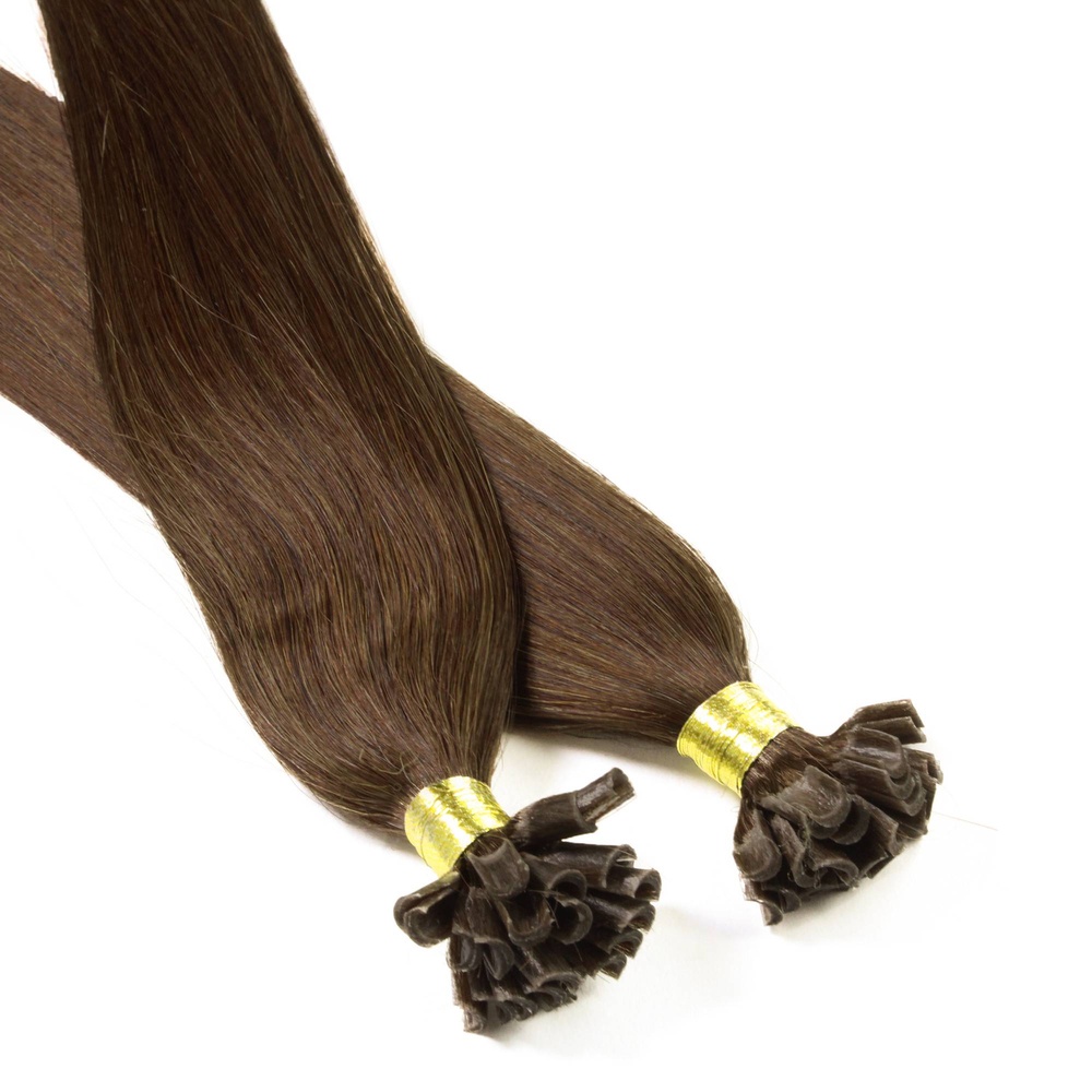 hair2heart Extensions à chaud bonding cheveux naturels #4 Marron 0.5g extensions