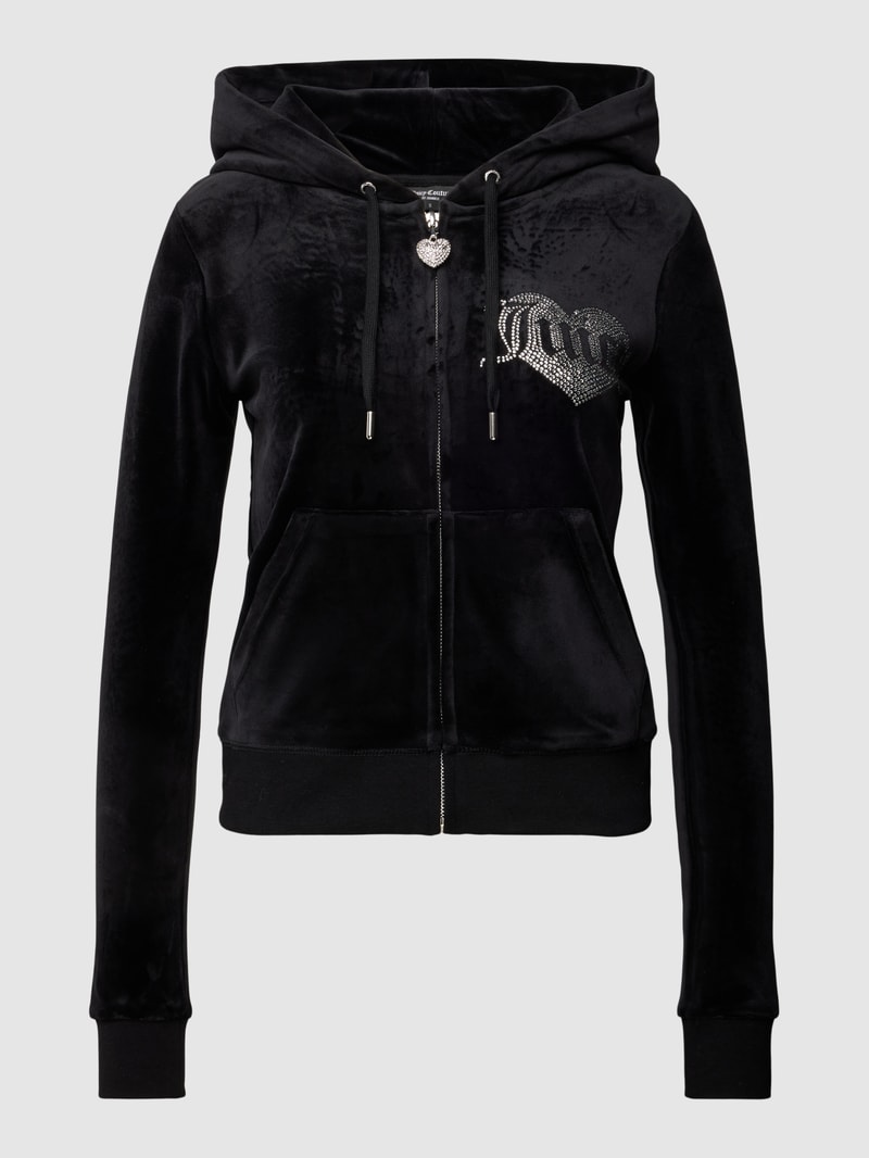 Sweatjacke mit Reißverschluss Modell 'ROBERTSON' in schwarz