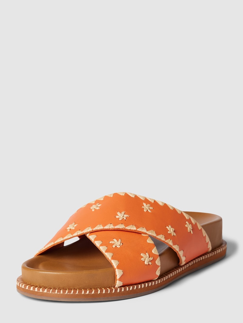 Sandalen mit gekreuzten Riemen in orange