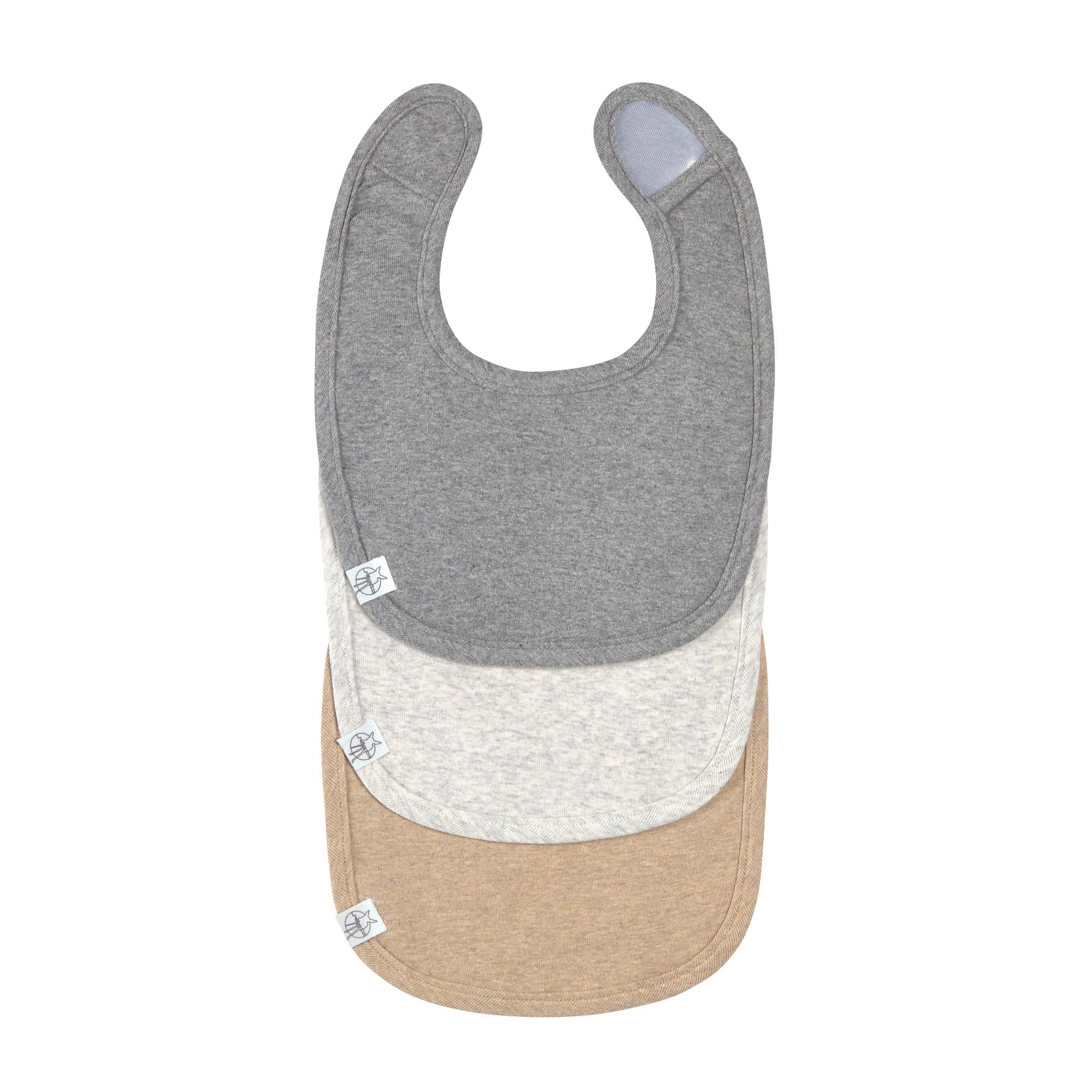 Spucklätzchen 3er Set - Baumwolle (bio), Dunkelgrau Hellgrau Beige