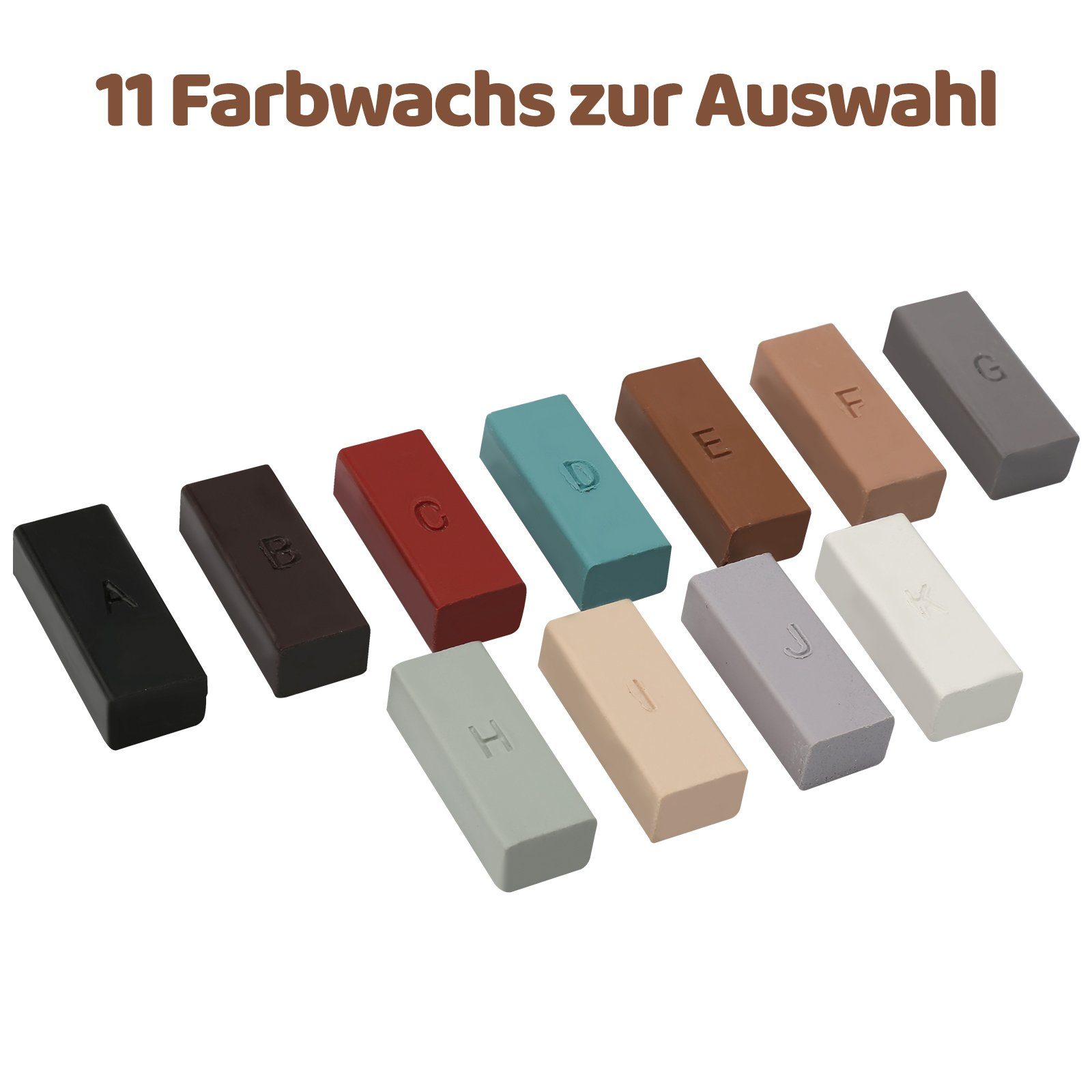 Clanmacy Holz Bodenfliese Boden Reparaturset Fliesen Reparaturset Laminat Parkett Kork, Farbe, Set, 11 Farbtöne Inkl, Wachsschmelzer Hobel Schleifschwamm