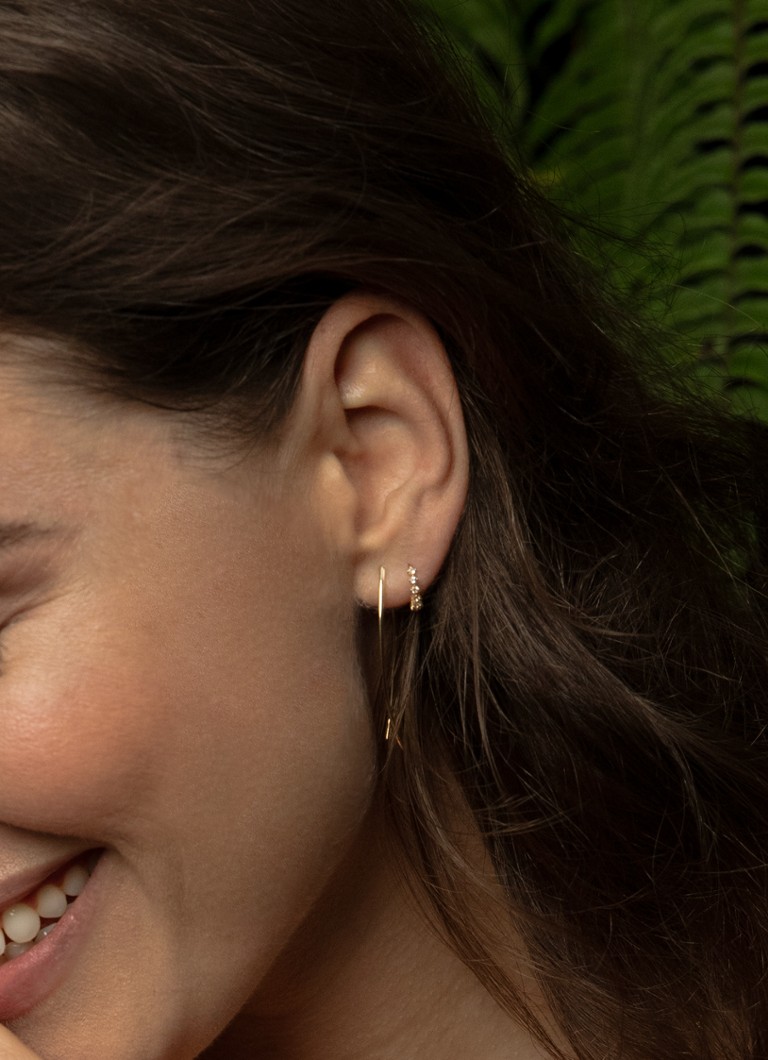 Cercei rotunzi Jackie Radiance din aur galben de 14k