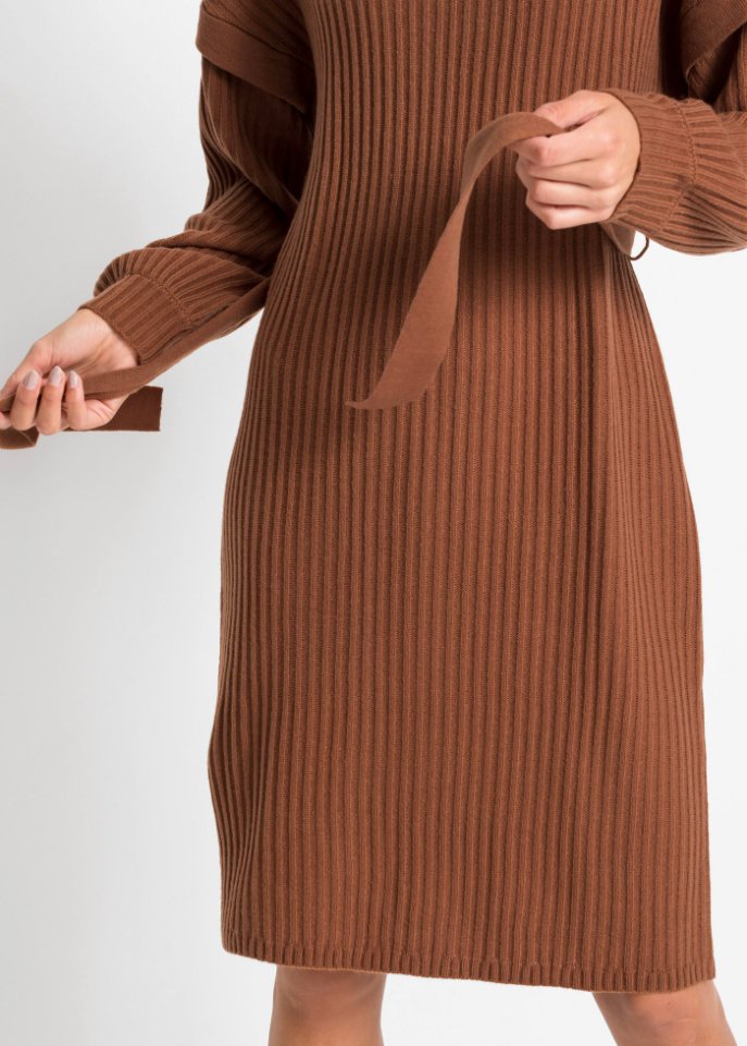 Strickkleid mit Bindeband