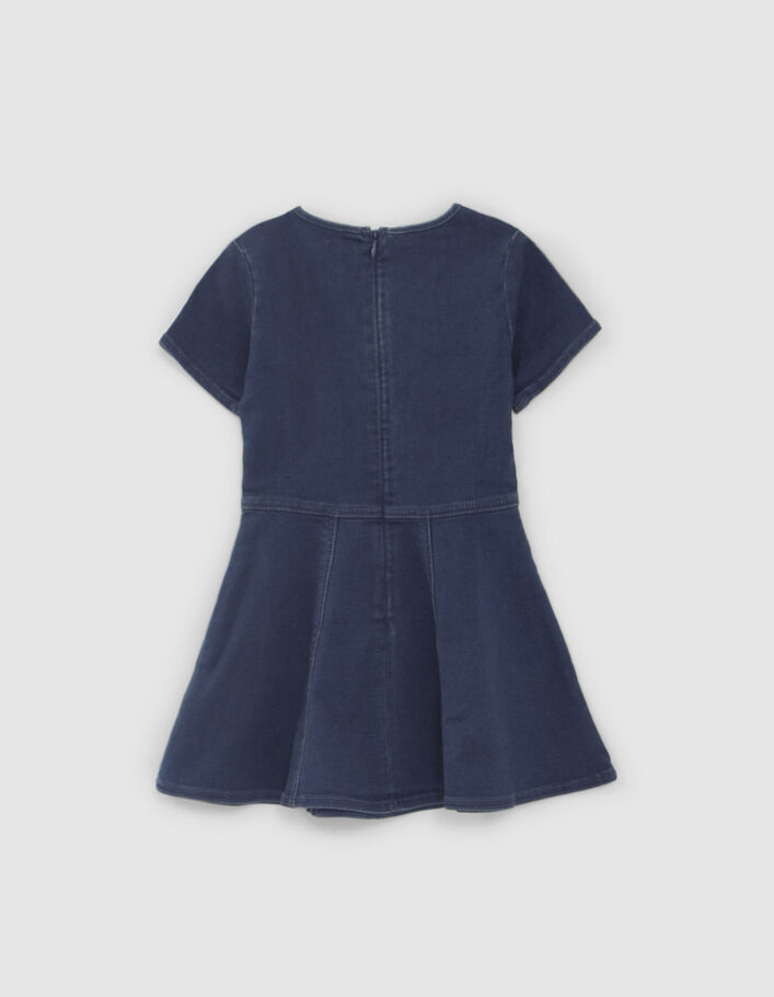 Robe patineuse en jean brut brodée fille