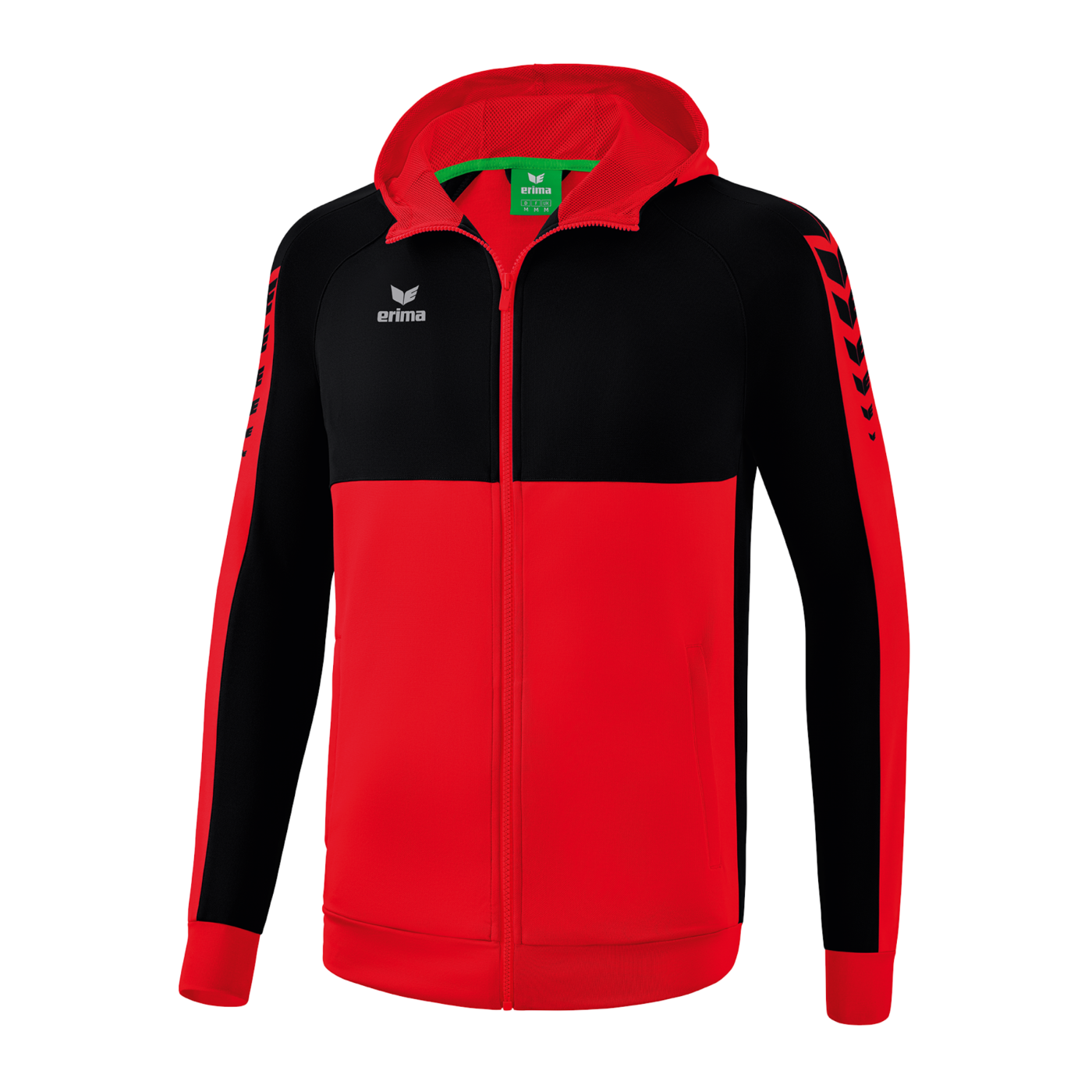Erima Six Wings Kapuzenjacke Kids Rot Schwarz