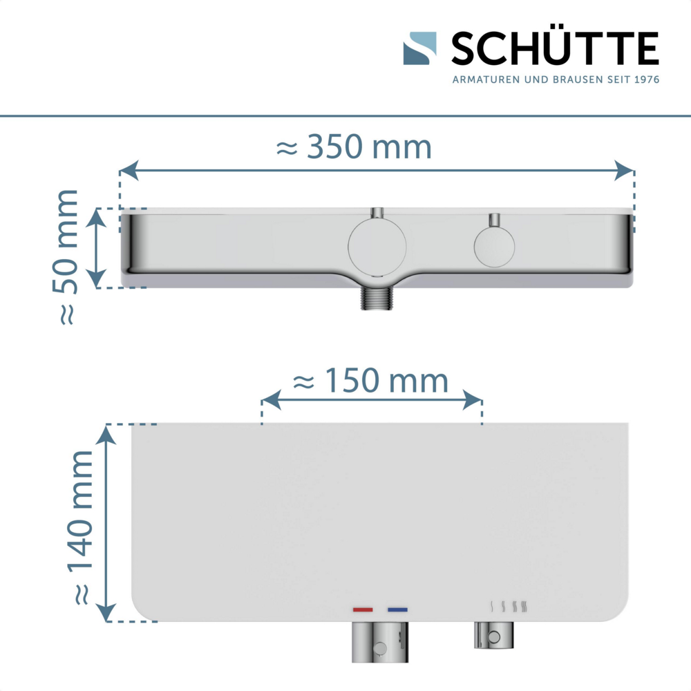 Schütte Thermostat Duscharmatur OCEAN Chrom/Weiß