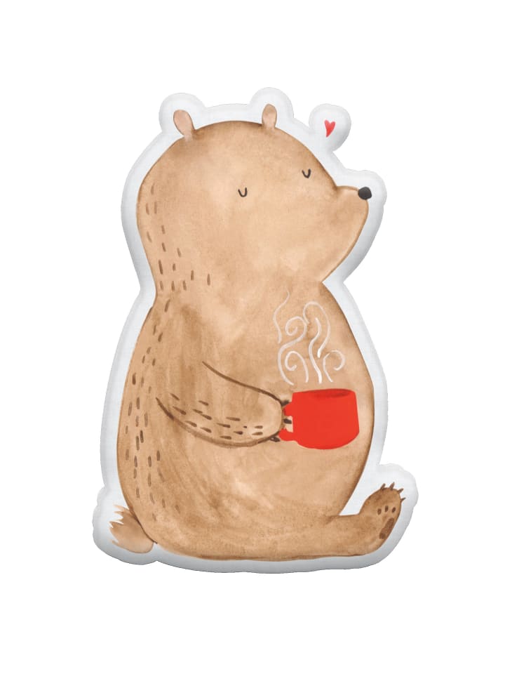 Mr. & Mrs. Panda Kissen Kuscheltier Bär Morgenkaffee ohne Spruch in Weiß günstig kaufen