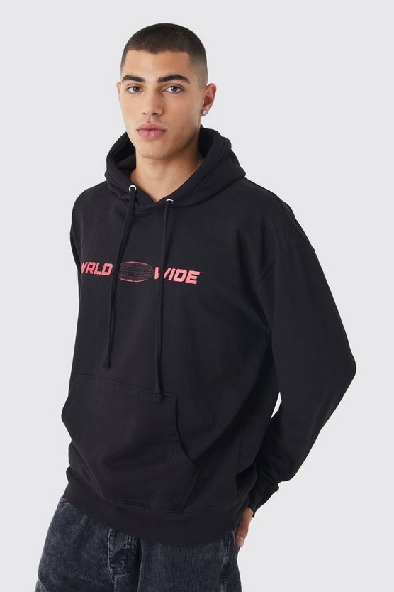 Oversize Hoodie mit Worldwide-Print