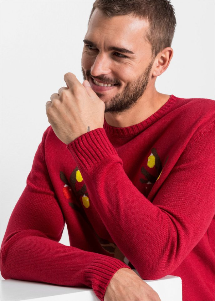 Herren-Pullover mit Weihnachtsmotiv