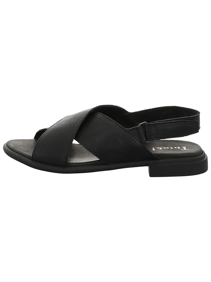 Think! Leder-Sandalen in Schwarz günstig kaufen