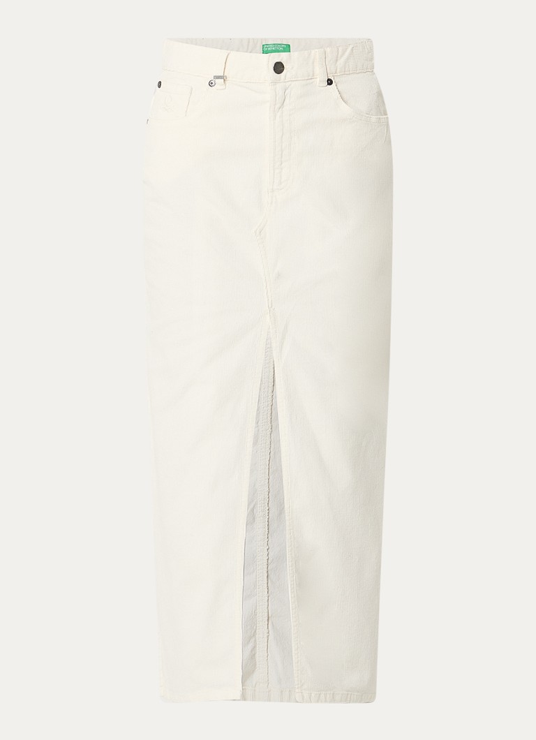 Benetton  Midi rok van corduroy met split